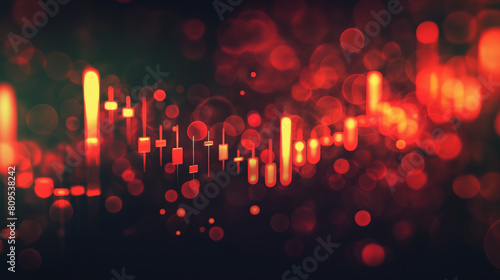 Business candle stick graph chart of stock market investment trading on dark background design. Bullish point, Trend of graph. Vector illustration.