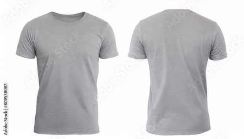  grey t-shirt front and back view. mockup