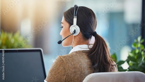 young woman working in a call centre
