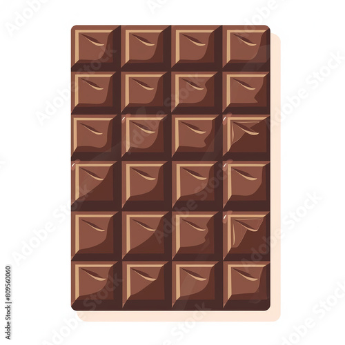chocolate bar icon, simple flat illustration clip art on white background with margins