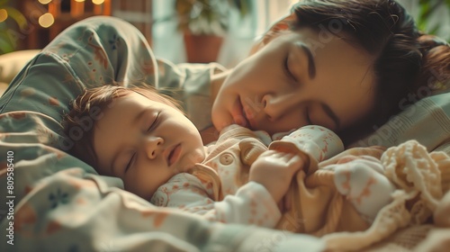 A parent singing a lullaby to a sleeping baby