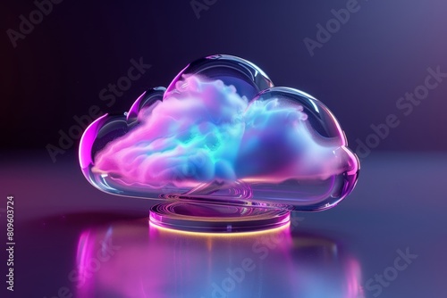 creative 3d cloud computing icon