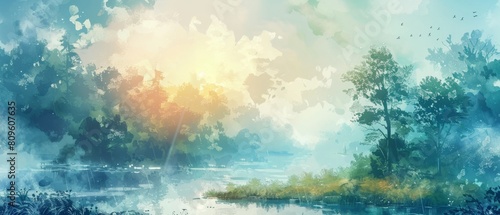 Watercolor style wallpaper a sense of awe fills the air, as the beauty of nature's design reveals itself in every detail.