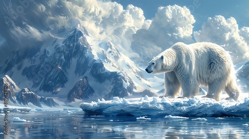 polar bear at the north pole