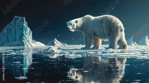 polar bear at the north pole