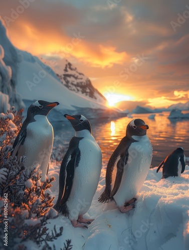 penguins at the south pole