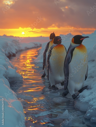 penguins at the south pole
