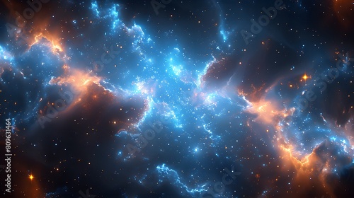 Nebula with Vibrant Colors in Deep Space