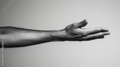 Black and white manipulation of an arm