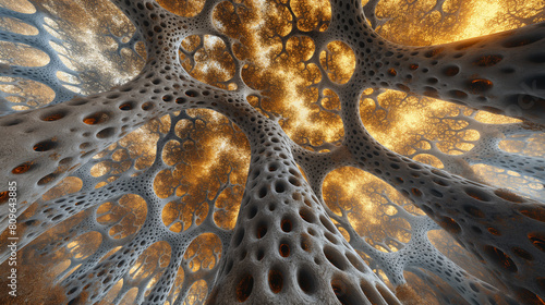 A tree of life fractal made from mycelium