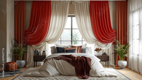 luxury bedroom with curtains