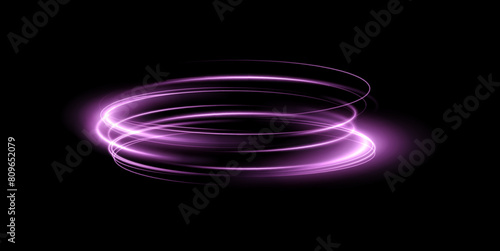 Luminous pink podium lines png of speed. Light glowing effect png. Abstract motion lines. Light trail wave, fire path trace line, car lights, optic fiber and incandescence curve twirl 