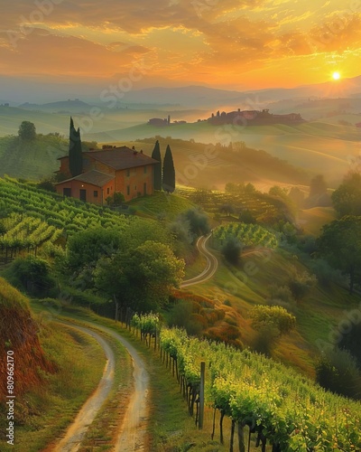 A beautiful landscape of Tuscany, Italy
