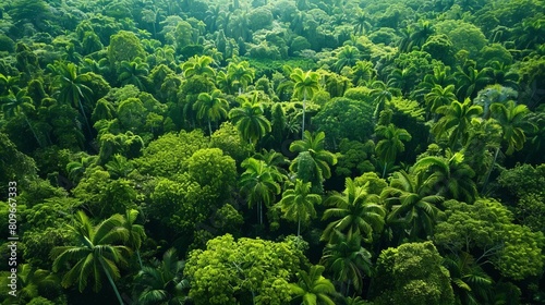 The lush green canopy of the rainforest stretches as far as the eye can see, a dense and vibrant ecosystem teeming with life
