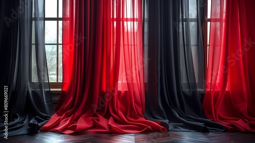 red curtain with a spotlight