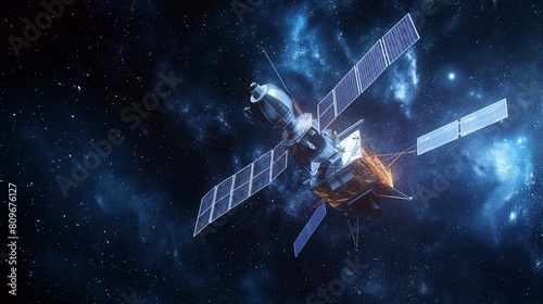A Communications Satellite In Geosynchronous Earth Orbit.