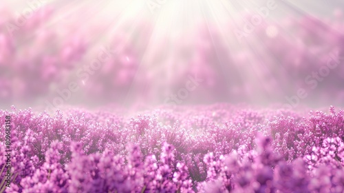 Majestic Lavender Fields Under Heavenly Light