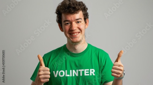 Volunteer Showing Double Thumbs Up