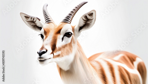 antelope, isolated white background 