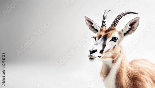 antelope, isolated white background 