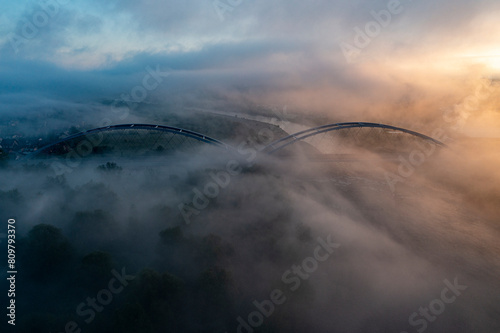 Dolina Dunajca, Poranne mgły, Małopolska, Poland, EU