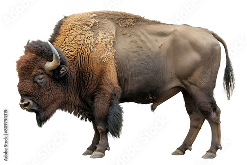 american bison isolated on white background