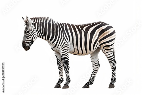 Zebra isoliert an weißem Hintergrund