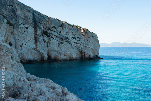 cliff and sea in the Greece
