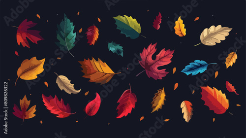 Leaves of autumn season design Vector illustration. vector