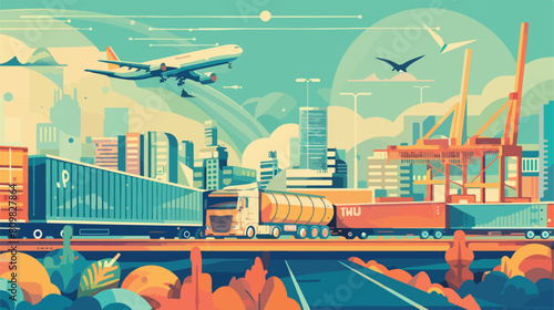 Logistics digital design vector illustration