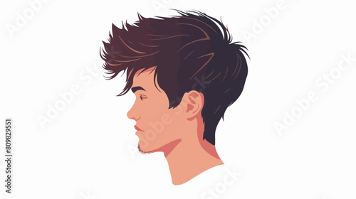Man head faceless with short hairstyle in white background