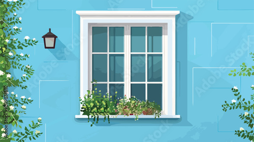 Windows outside blue house design home and architectural