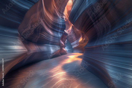 light in the tunnel, Experience the enchanting allure of Antelope Canyon in Arizona, where nature's brush has carved a masterpiece of swirling sandstone formations