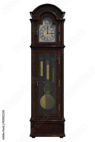 orologio a pendolo, orologio d'epoca, tempo barometro termometro, fondo, trasparente, isolato 
