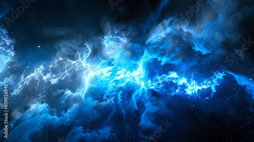 Fog abstract explosion cosmos power cosmic blue nebula lightning chemis blast cold fusion field blue plasma physics glowing flames tunnel quantum time fractal mechanic energy ball computer galactic 