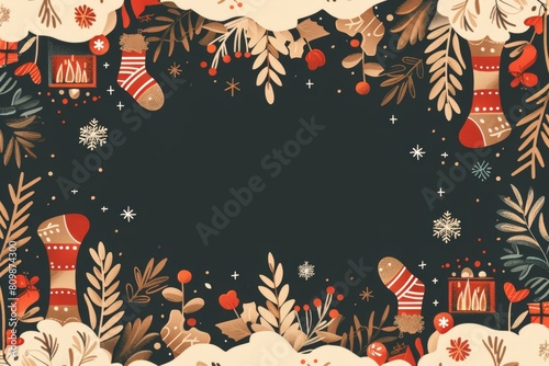 Minimalist Christmas Theme with Fireplace Motifs