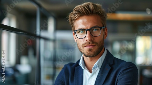 Portrait of a handsome confident businessman posing in a laboratory