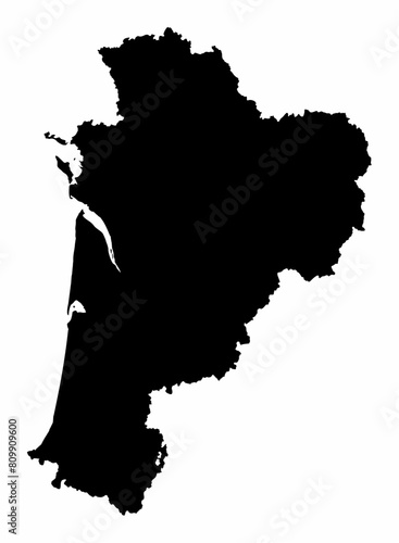 Nouvelle-Aquitaine silhouette map