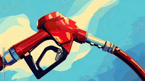 Vector illustration of a gasoline pump nozzle sign, depicting a fuel pump at a petrol station