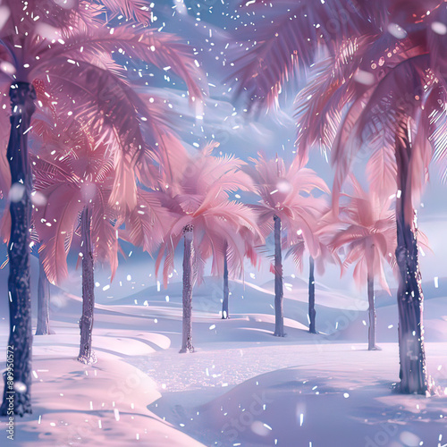 palms in the snow