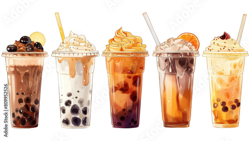 5 different flavors of bubble tea, each with their own unique and delicious taste. Try one today!