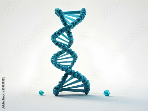 dna strand on white background 