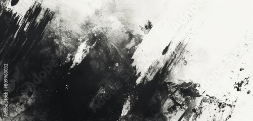 Artistic Black and White Paint Splatter Background