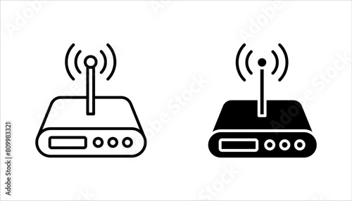 Modem vector icon set, wifi router symbol. vector illustration on white background