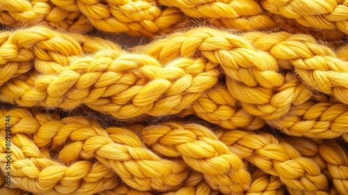  A tight shot of yellow-hued yarns, dyed to resemble intricate braids
