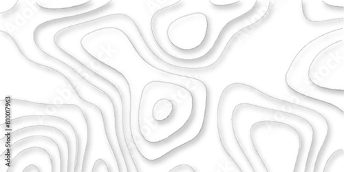 Abstract topographic contours map background, White wave paper curved reliefs abstract background. Topographic line contour map background, geographic grid map.
