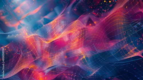 Abstract illustration of futuristic design patterns inspired by quantum computing and machine learning