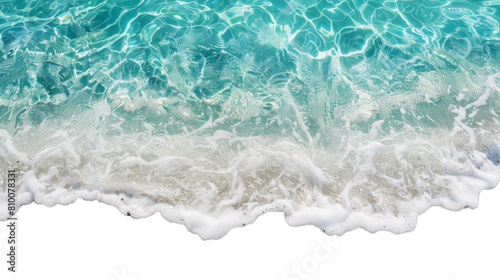 Beach and sea clear water of holiday relax summer-Ocean blue wave isolated on transparent background. PNG photo for your design