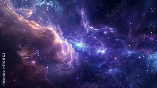 A cosmic dance of stars and galaxies swirling in the depths of space.