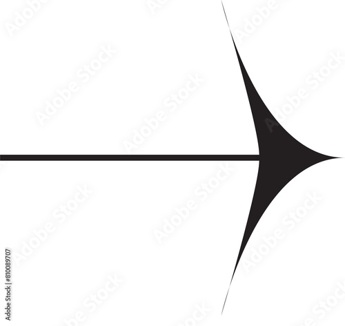 Shape, adesivo, forma de flecha, seta para o lado. Símbolo gráfico de seta apontando para o lado. Elemento para design com fundo transparente.